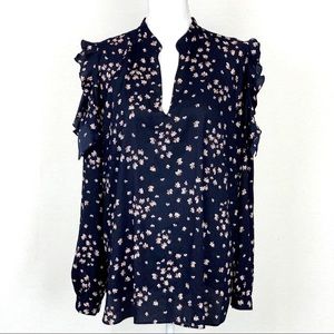 Ruffled Cold Shoulder Top